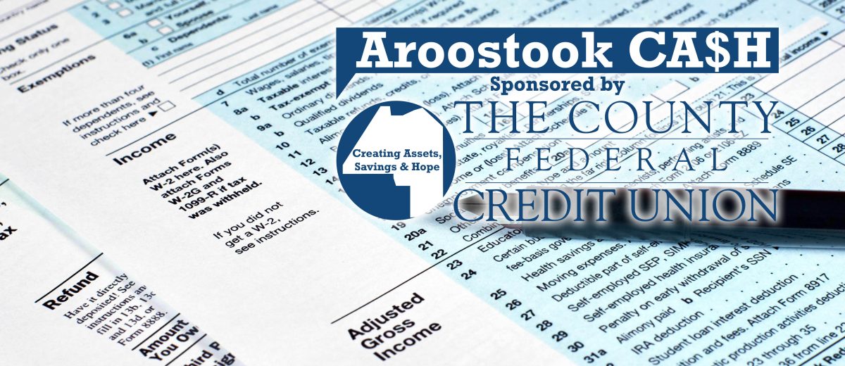 Tax reporting and pen. Filling out tax forms With Cash Coalition and CFCU logos