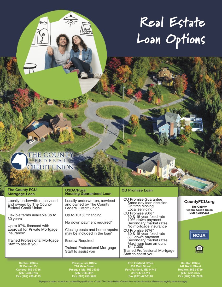 Flyer with CFCU Mortgage offerings listed on it.