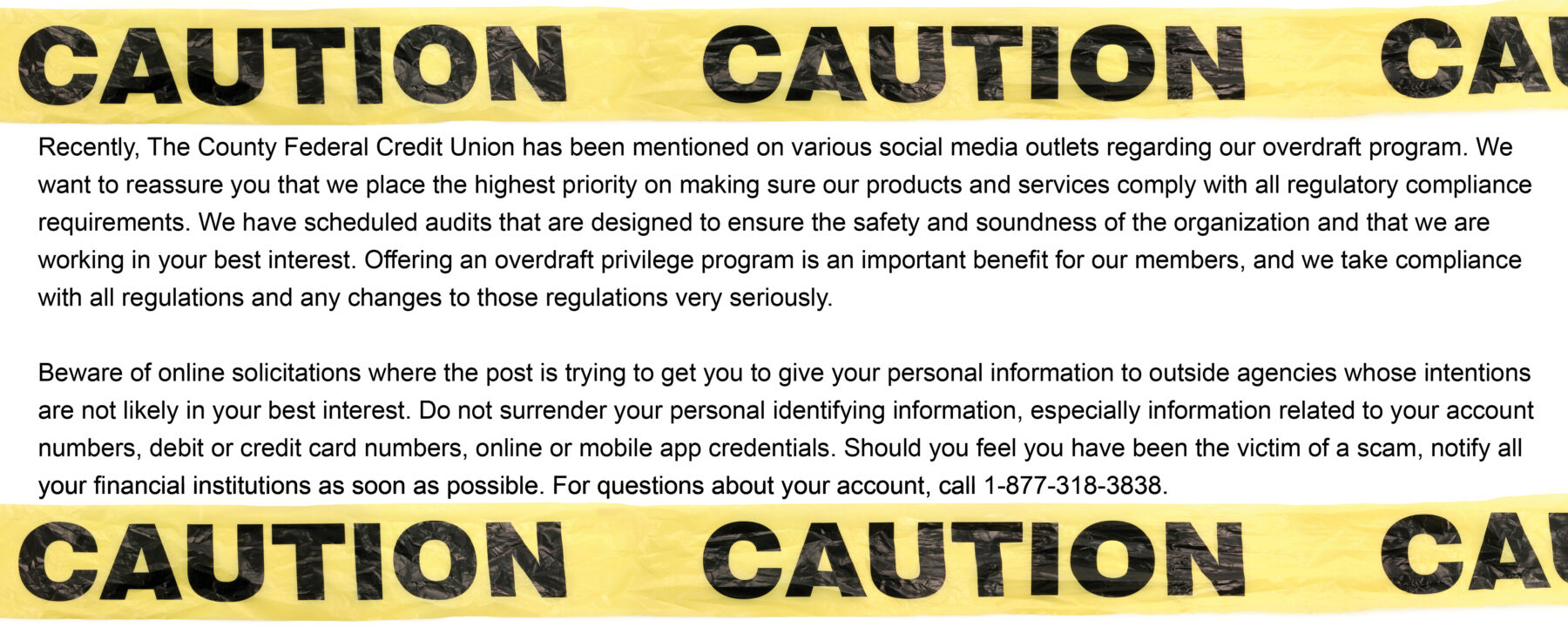 Social media warning message